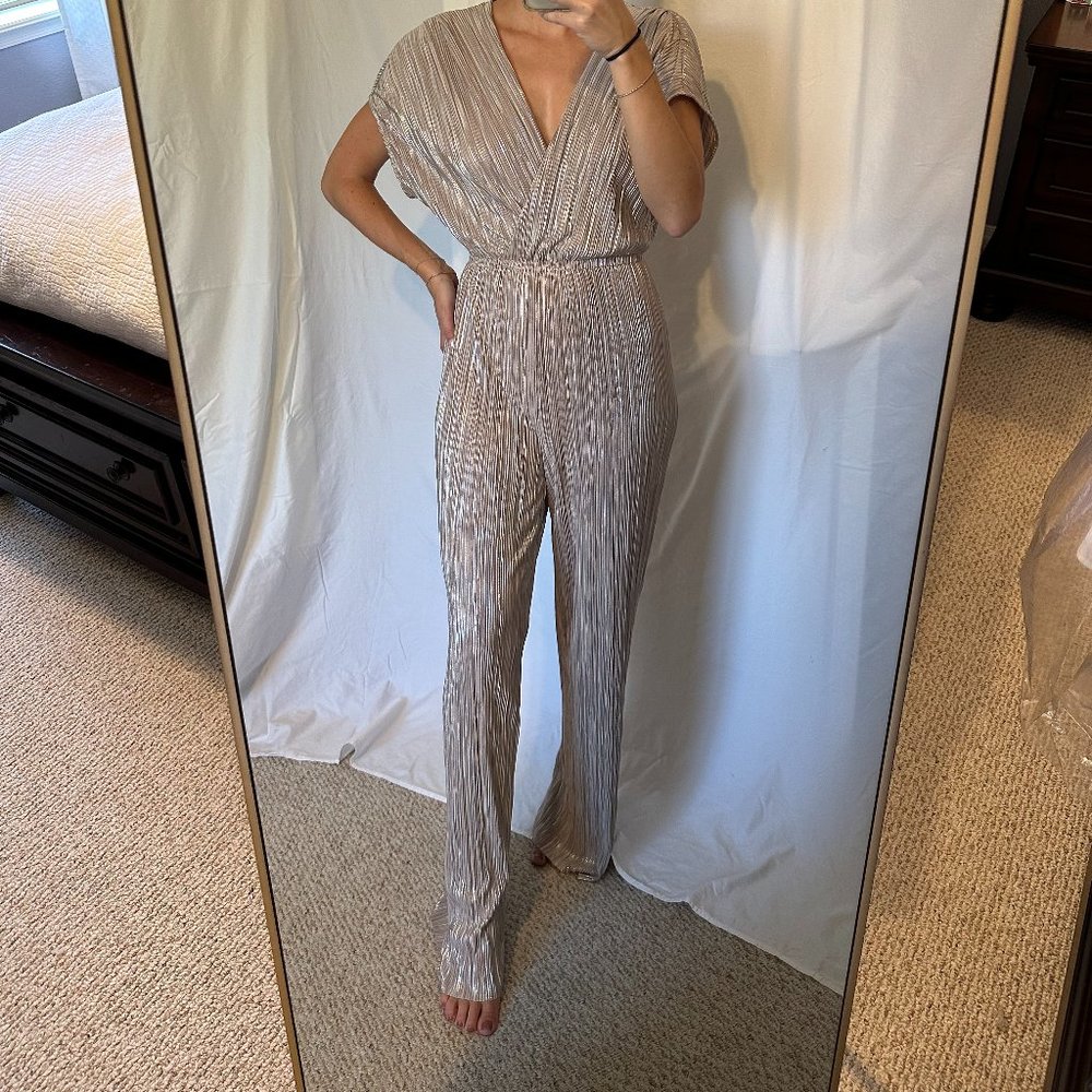 Gold Anthropologie Jumpsuit